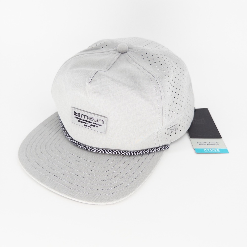NEW Melin Mens XL Coronado Brick Hydro Hat Heather Gray Performance Snapback NWT